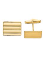 Mirelle 14k Mens Grooved Cuff Links