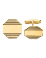Orion 14k Mens Octagonal with Line Design Cuff Links