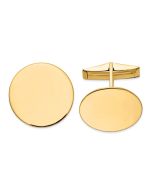  14K Mens Circular Polished Cuff Links