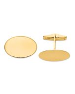 Lyra 14K Mens Oval Cuff Links