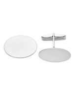 Mirelle 14K WG Mens Oval Cuff Links