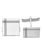 Viora 14K WG Mens Square with Line Design Cuff Links