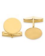 Zephira 14K Mens Circular Polished Cuff Links