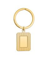 Vellum 14k Textured Rectangle Disc Key Ring