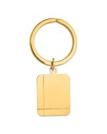 Luzine 14k Grooved Rectangle Disc Key Ring