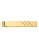Amara 14k Men's Grooved Engravable Tie Bar