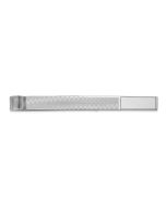 Vesper 14k White Gold Grooved Engravable Tie Bar
