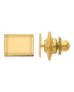 Solenne 14k Mens Rectangular with Line Design Tie Tac