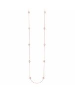 Front View Diamond Station Necklace in 14K Rose Gold
