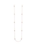 Front View Diamond Station Necklace in 14K Rose Gold