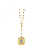14K Yellow Gold .14 CTW Diamond Baguette Pendant Necklace