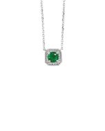 Thorn Meadow White Gold .68ctw Emerald and Diamond Necklace
