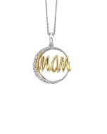Sterling Silver Gold Plated .05ctw Mom Necklace