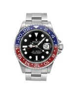  *Pre-Owned* Rolex Steel GMT-Master II 40 Watch - Blue And Red Pepsi Bezel - Black Dial - Oyster Bracelet
