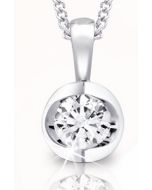 Front View Canadian Diamond Pendant White Gold