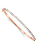 Cassian Diamond Fascination Diamond Mystique Sterling Silver 18K Rose Gold-plated Diamond Bangle