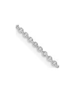Polished Ridge Sterling Silver Rhodium-plated 1.25mm Cable Chain with a 2 inch extention