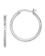 Elysian Diamond Fascination Diamond Mystique Sterling Silver Platinum-plated Diamond Round Hoop Earrings