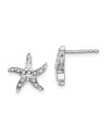 Celestine Diamond Fascination Diamond Mystique Sterling Silver Platinum-plated carart Diamond Starfish Post Earrings