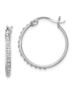 Liora Diamond Fascination Diamond Mystique Sterling Silver Platinum-plated Diamond Round Hoop Earrings