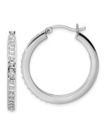 Liora Diamond Fascination Diamond Mystique Sterling Silver Platinum-plated Diamond Hoop Earrings