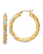 Arden Diamond Fascination Diamond Mystique Sterling Silver 18K Gold-plated Diamond Twisted Hoop Earrings