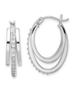 Aurum Diamond Fascination Diamond Mystique Sterling Silver Platinum-plated Diamond Multi Hoop Earrings