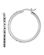 Liora Diamond Fascination Diamond Mystique Sterling Silver Platinum-plated Diamond Black and White Diamond Hoop Earring