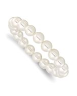 Lyra Majestik 10-11mm White Imitation Shell Pearl Stretch Bracelet