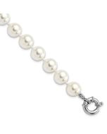 Sorrel Majestik Sterling Silver Rhodium-plated 10-11mm Imitation Shell Pearl Hand-knotted Bracelet