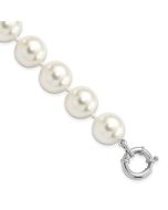 Bellerose Majestik Sterling Silver Rhodium-plated 14-15mm White Imitation Shell Pearl Hand-knotted Bracelet