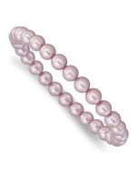 Lyra Majestik 7-8mm Purple Imitation Shell Pearl Stretch Bracelet