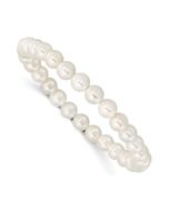 Thalia Majestik 7-8mm White Imitation Shell Pearl Stretch Bracelet