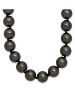 Calm Ridge Crystal Sky Majestik Sterling Silver Rhodium-plated 10-11mm Black Imitation Shell Pearl Hand-knotted Necklace