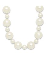 Brilliant Solstice Majestik 7 and 12mm White Imitation Shell Pearl Hand-knotted Slip-on Necklace