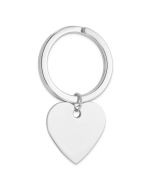 Vesper Sterling Silver Rhodium-plated Heart Key Ring