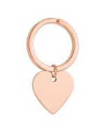 Astra Sterling Silver Rose Gold-plated Heart Key Ring