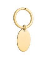 Solenne Sterling Silver Gold-plated Oval Key Ring
