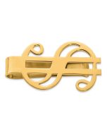 Viora Sterling Silver Gold-plated Dollar Sign Money Clip