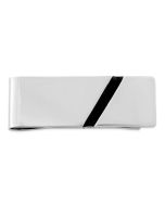 Briar Sterling Silver Rhodium-plated Black Enameled Money Clip