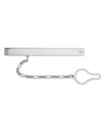 Astra Sterling Silver Rhodium Plated with CZ Tie Clip