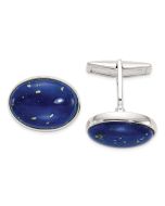 Marin Sterling Silver Cabochon Lapis Cuff Links