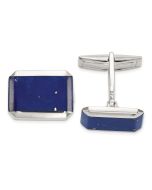 Zephira Sterling Silver Rectangle Lapis Cuff Links