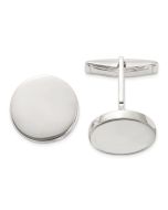 Alouette Sterling Silver Polished Round Cuff Links