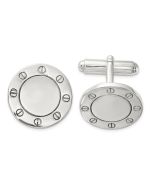 Solenne Sterling Silver Polished Circle Cuff Links