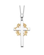 Sentimental Expressions Sterling Silver Gold-plated No Greater Love Cross 18in Necklace