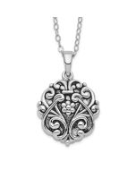 Sentimental Expressions Sterling Silver Rhodium-plated Antiqued Circle Remembrance Ash Holder 18 Inch Necklace