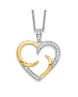 Sentimental Expressions Sterling Silver Gold-plated The Arms of Love 18in Heart Necklace