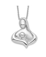 Sentimental Expressions Sterling Silver Rhodium-plated Polished Maternal Bond 18in Necklace