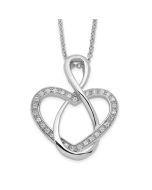 Sentimental Expressions Sterling Silver Rhodium-plated CZ Lifetime Friend 18in Necklace
